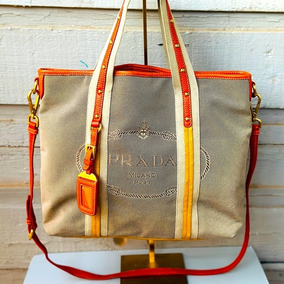 PRADA tote bag 2 way canvas - Picture 1 of 17